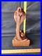 Vintage Handcarved Cobra Sculpture On Base Well Made Solid Wood