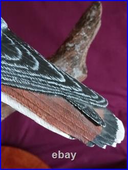 Vintage Handcarved Kestral signed 2004 by Roger A. Wilson well known WI carver