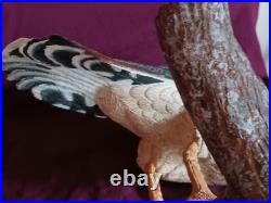 Vintage Handcarved Kestral signed 2004 by Roger A. Wilson well known WI carver
