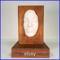 Vintage Handmade Art Two Faced Sculpture Face Relief Plaster on Wood Unique