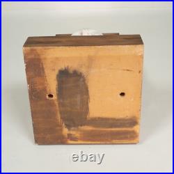 Vintage Handmade Art Two Faced Sculpture Face Relief Plaster on Wood Unique