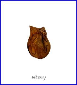 Vintage Handmade Owl Wood Puzzle Sculpture by Deborah D. Bump Stamped by Artist