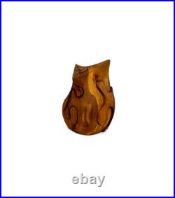 Vintage Handmade Owl Wood Puzzle Sculpture by Deborah D. Bump Stamped by Artist