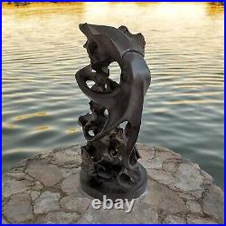 Vintage Hard Wood Octopus & Sea Creatures Table Sculpture