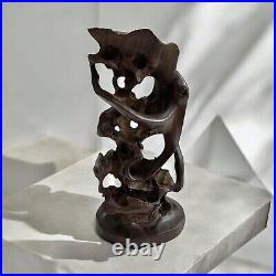 Vintage Hard Wood Octopus & Sea Creatures Table Sculpture