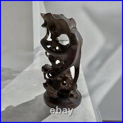 Vintage Hard Wood Octopus & Sea Creatures Table Sculpture