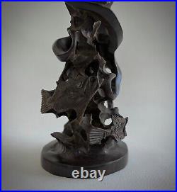 Vintage Hard Wood Octopus & Sea Creatures Table Sculpture