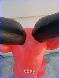 Vintage (Haunted) Carved Wood Devil Sculpture Life Size By Inocencio Vasquez