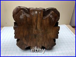 Vintage Heavy Large Carved WOOD Greek Roman Column Capital or Stand