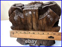 Vintage Heavy Large Carved WOOD Greek Roman Column Capital or Stand