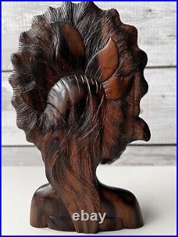 Vintage Heavy Teak Wood Finely Crafted Hand Carving Exotic Balinese Bali Woman