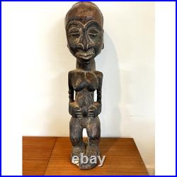 Vintage Hemba Singiti Female Ancestor Figure Congo African Wood Sculpture Art