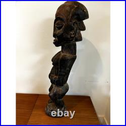 Vintage Hemba Singiti Female Ancestor Figure Congo African Wood Sculpture Art