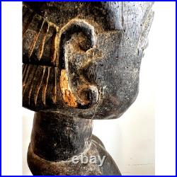 Vintage Hemba Singiti Female Ancestor Figure Congo African Wood Sculpture Art