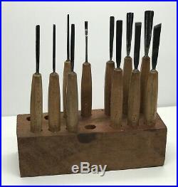 Vintage Henckels Germany 11pc Wood Carving Chisel, Gouge, V-Parting, Knife Set