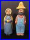 Vintage Hillbilly Country Couple Wood Carvings by Tennessee Artist Glen Harbin