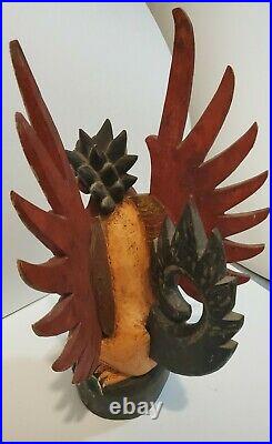 Vintage Hindu Garuda Eagle Wood Statue Balinese 18 Bali Indonesia Sculpture