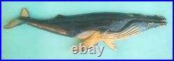 Vintage Humpback Whale Wood Carving 1991 Signed F. Slimak & R. Kern 19 Handmade