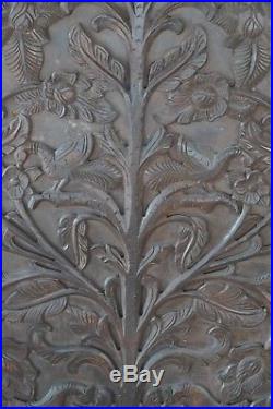 Vintage INDIAN DOOR PANEL Sculpture Floral Carving WALL Relief TREE OF Dreams 72