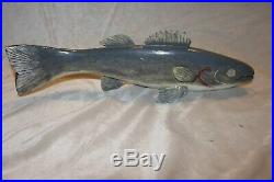 Vintage Ice Fishing Carving- George Aho 16.5 Walleye- Signed & Dated- 12-30-87
