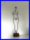 Vintage Ikea Wire Metal Female Body Form Wood Base Woman Stand Black Metal 19