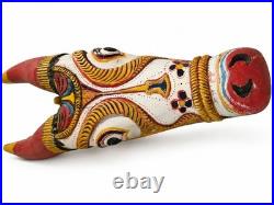 Vintage Indian Kerala Kalakettu Nandi Bull Head 33 Hand Carved Wood Sculpture