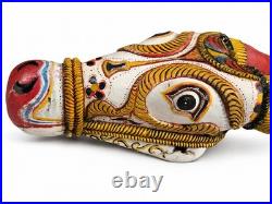 Vintage Indian Kerala Kalakettu Nandi Bull Head 33 Hand Carved Wood Sculpture