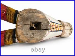 Vintage Indian Kerala Kalakettu Nandi Bull Head 33 Hand Carved Wood Sculpture