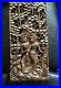 Vintage Indian Thai Figures Asian Wall Art Carved Carving Wood Panel 47cm x 23cm