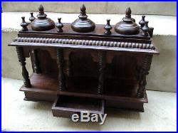 Vintage Indian Wall hanging wooden Temple Hand Crafted STAND with drawer