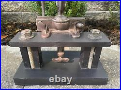 Vintage Industrial Jagged Saw Sculpture Modern Art Metal Clamp Base OOAK