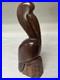 Vintage Iron Wood Hand Carved Folk Art Sculpture Pelican MCM Modernist