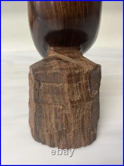 Vintage Iron Wood Hand Carved Folk Art Sculpture Pelican MCM Modernist