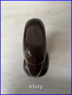 Vintage Iron Wood Hand Carved Folk Art Sculpture Pelican MCM Modernist