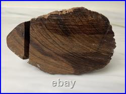 Vintage Iron Wood Hand Carved Folk Art Sculpture Pelican MCM Modernist