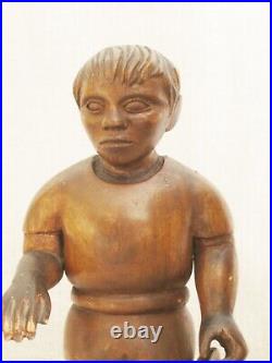 Vintage JL Ruiz Male Portrait Folk Art Wood Carving, Statue, Hand Carved, Figure