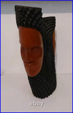 Vintage Jamaican Hand Carved Wood Candle Holder Sculpture By George-15 X 12.5