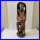 Vintage Jamaican Rasta Man Playing Conga Drummer Hand Carved Wood Sculpture