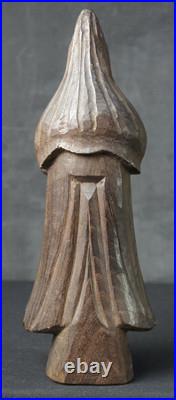 Vintage Japan Buddhist deity Kannon wood sculpture Kibori carving 1900