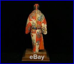 Vintage Japanese Wood Carving Statue Noh Kumano Okimono Ittobori Signed 35cm