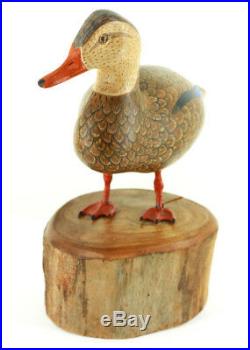Vintage Jim Boice Decoy 1975 Female Mallard Duck Wood Carving Art Bird Sculpture