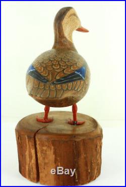 Vintage Jim Boice Decoy 1975 Female Mallard Duck Wood Carving Art Bird Sculpture