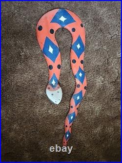 Vintage Jim Jimbo DAVILA wood Snake Carving Folk Art Vintage Jim Jimbo DAVILA wood Snake Carving Folk Art