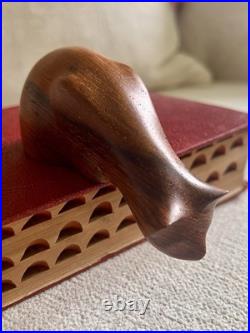 Vintage John Fox Martha Cat Sculpture Hand-Carved Wood Modernist Figurine UK