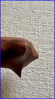 Vintage John Fox Martha Cat Sculpture Hand-Carved Wood Modernist Figurine UK