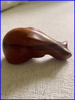 Vintage John Fox Martha Cat Sculpture Hand-Carved Wood Modernist Figurine UK
