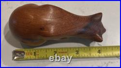 Vintage John Fox Martha Cat Sculpture Hand-Carved Wood Modernist Figurine UK