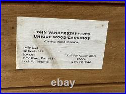 Vintage John Vanderstappen Original 1992 Wood Folk Art 3D Carved Horses OOAK 27