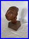 Vintage Jose J Pinal Wood Art Carving Bust of Woman Mexican Modernist Sculpture