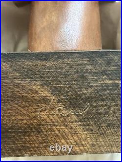 Vintage Jose J Pinal Wood Art Carving Bust of Woman Mexican Modernist Sculpture